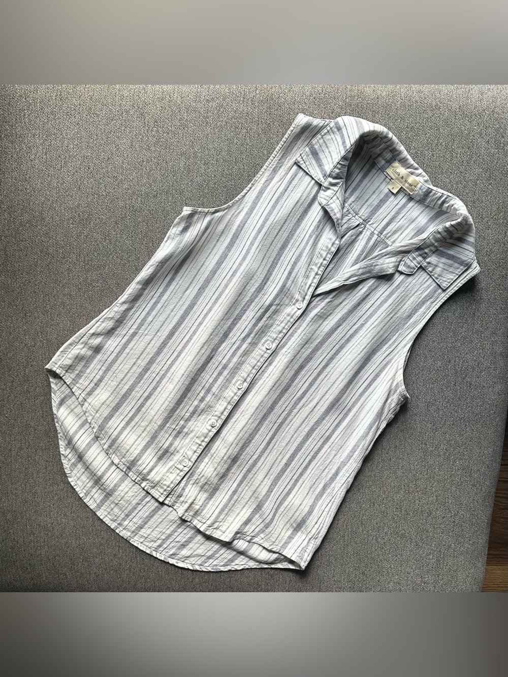 Anthropologie Cloth & Stone Sleeveless Linen Blend Button Down Top Small